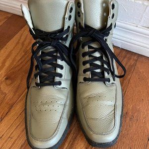 John Fluevog D.O.G.S. Shawn Vegan Leather High Top Sneakers Size 12